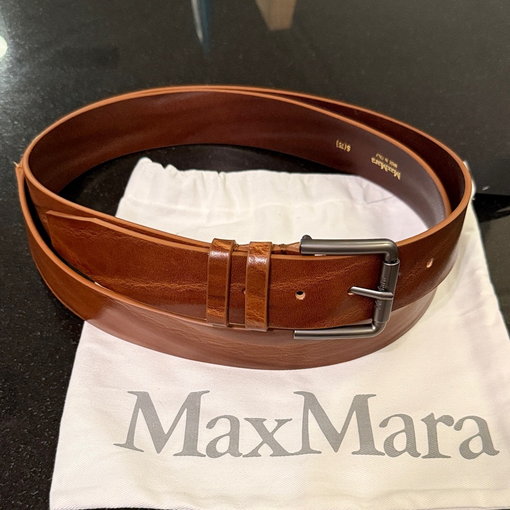 New Max Mara Women Long Leather Belt